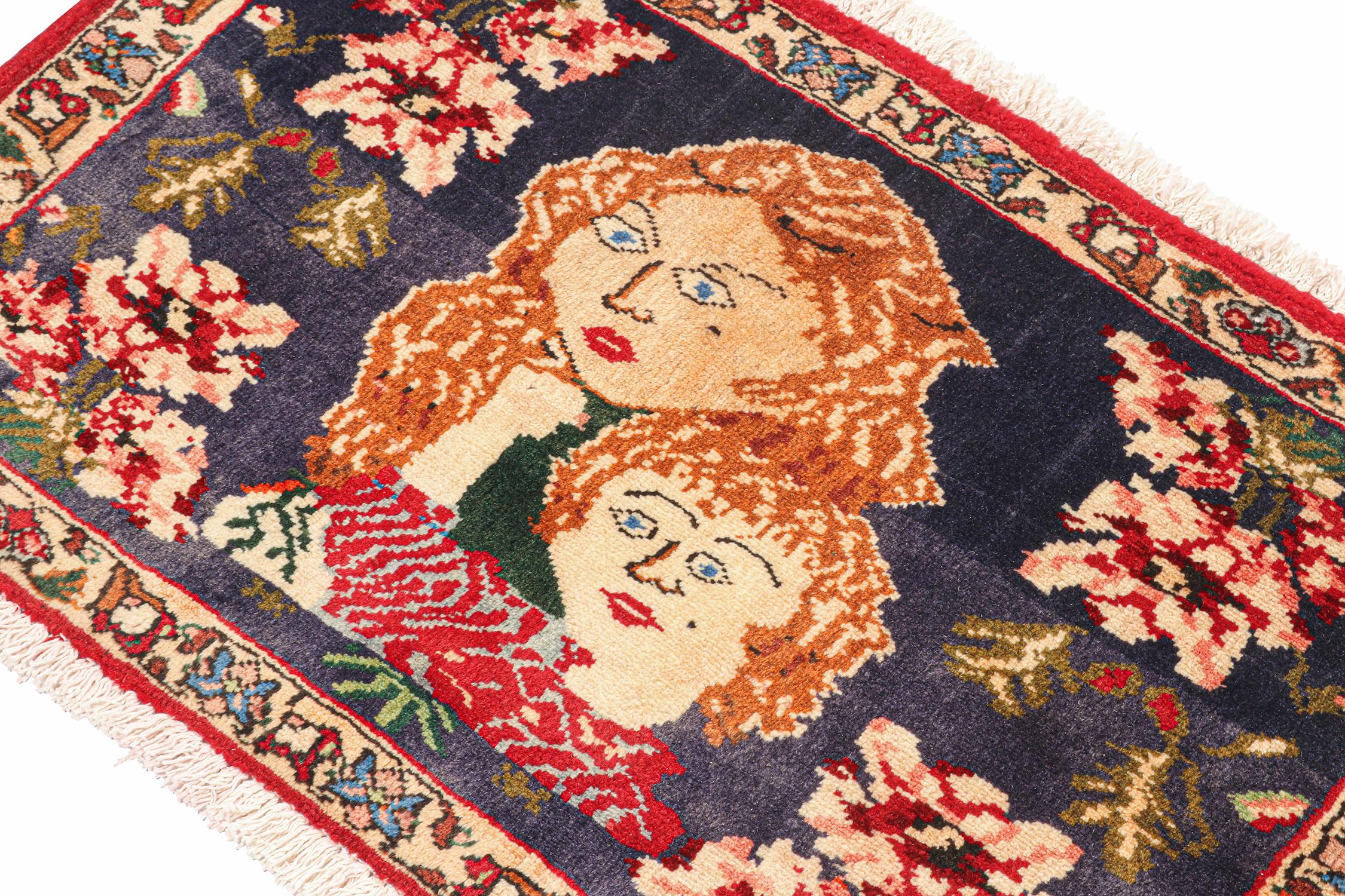 Gabbeh Vintage-Teppich in Rot und Braun mit Bildern und Mustern von Teppich & Kelim (Türkisch) im Angebot
