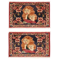 Vintage Gabbeh Rug in Red, and Brown Pictorials with Patterns by Rug & Kilim
