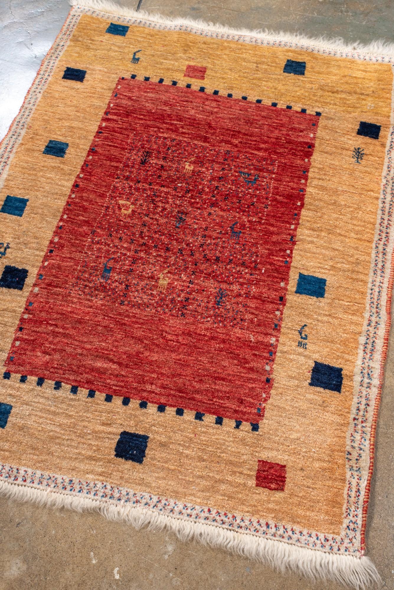Persian Vintage Gabbeh Rug with Minimalist Tribal Motifs For Sale
