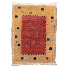 Tappeto Gabbeh vintage con motivi tribali minimalisti