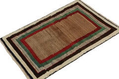 Vintage Gabbeh Tribal Rug in Brown with Red, Green & Gray Borders by Rug & Kilim