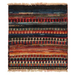 Vintage Gabbeh Tribal Rug in Multicolor Striped Patterns by Rug & Kilim