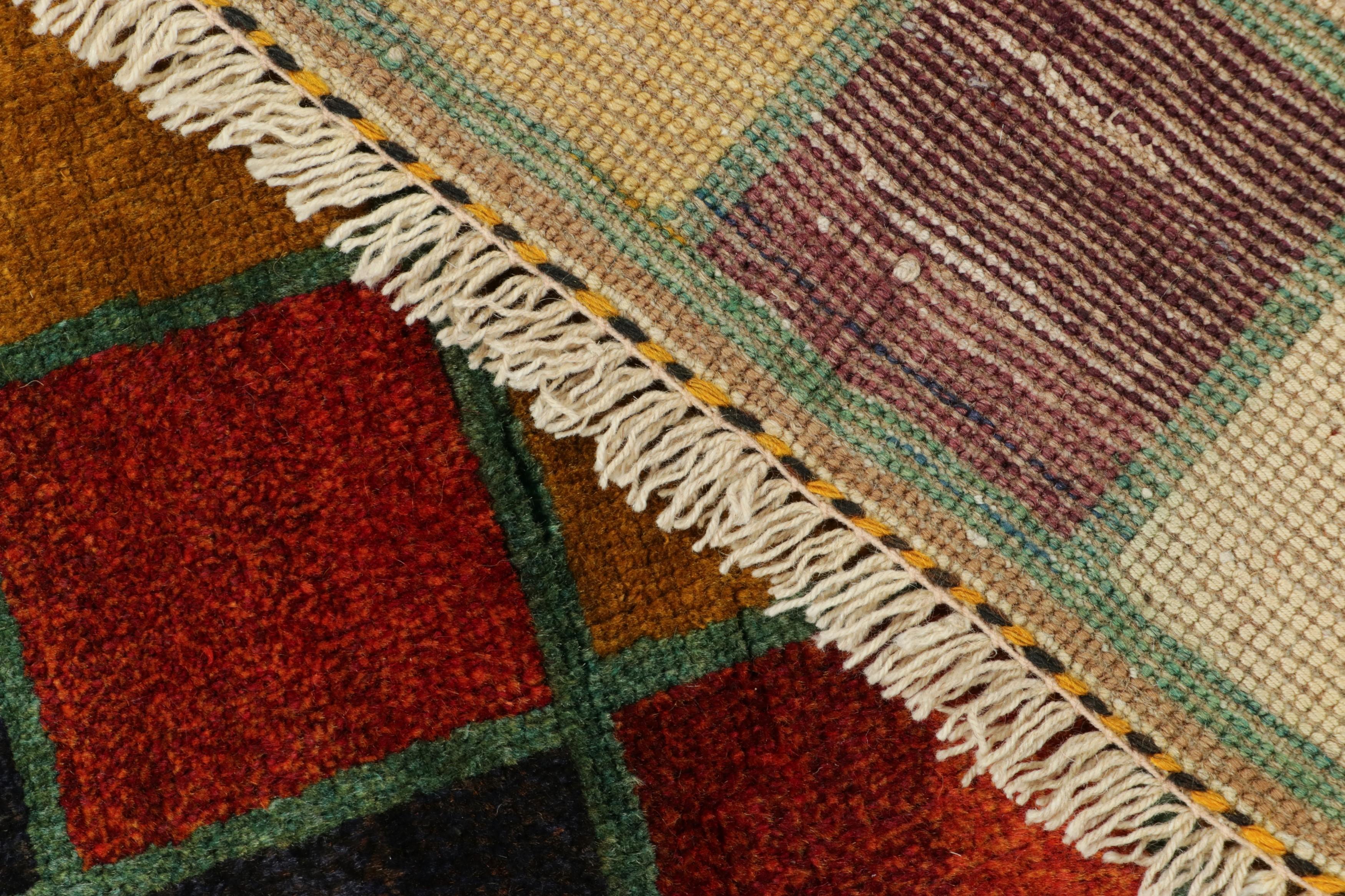 Wool Vintage Gabbeh Turkish Rug with Polychromatic Squared Pattern - Rug & Kilim For Sale