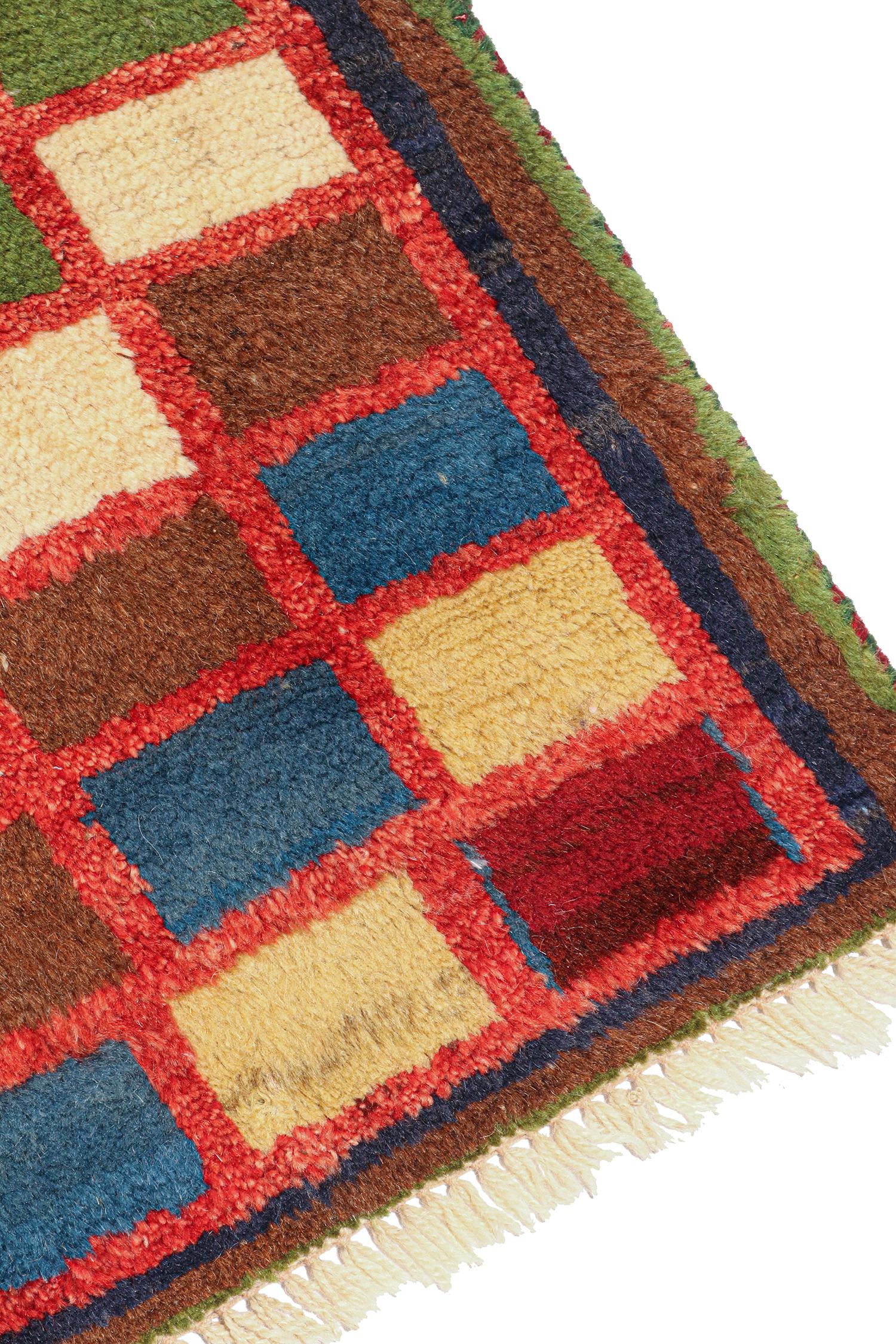 Vintage Gabbeh Tribal Rug in Polychromatic Geometric Pattern by Rug & Kilim In Good Condition For Sale In Long Island City, NY