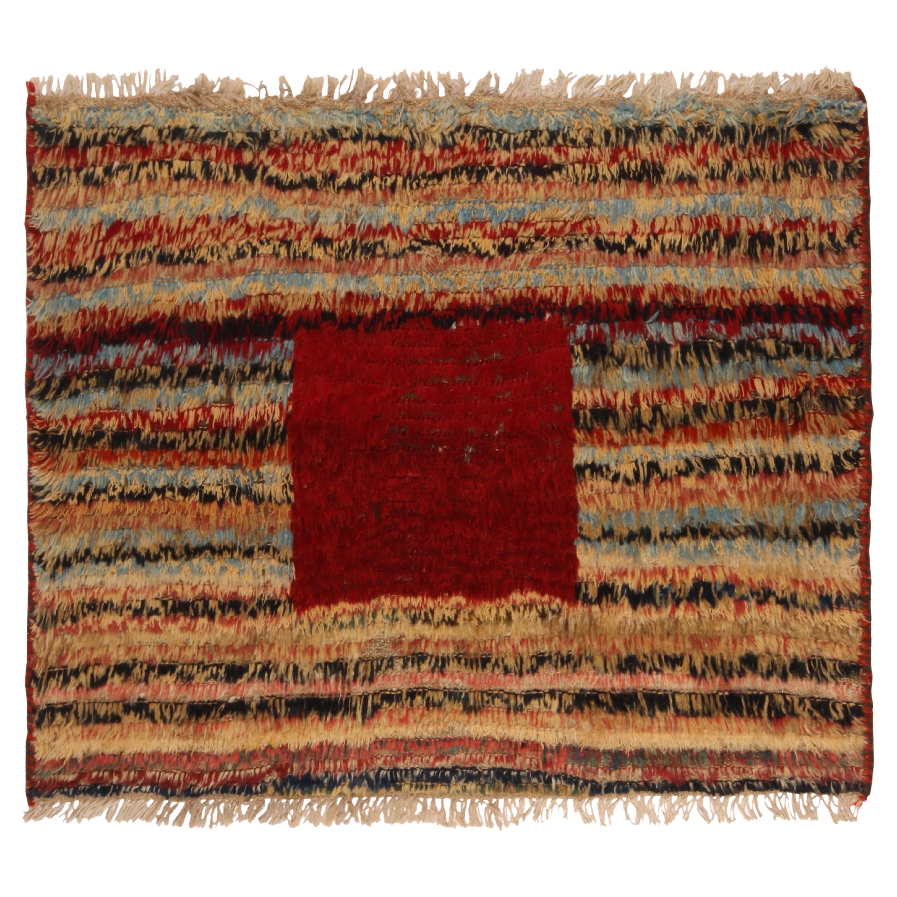 Vintage Gabbeh Tribal Rug in Polychromatic Stripes Patterns by Rug and