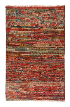 Used Gabbeh Tribal Rug in Polychromatic Striae Pattern by Rug & Kilim