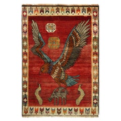 Vintage Gabbeh Tribal Rug in Red Brown and Blue Animal Pictorial by Rug
Kilim Vintage Gabbeh Tribal Rug in Red Brown and Blue Animal Pictorial by Rug
Kilim