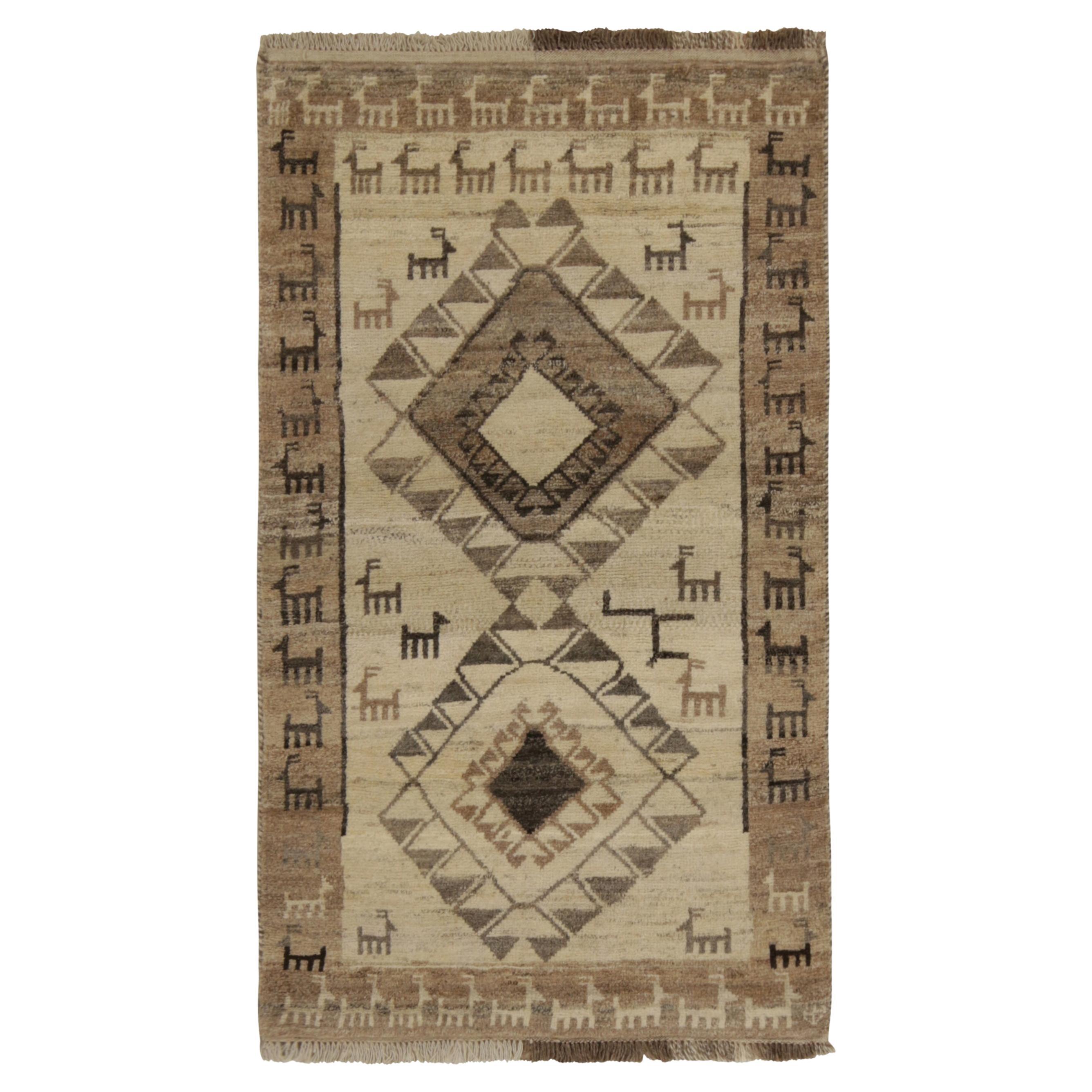 Rare Vintage Gabbeh Tribal Runner in Multicolor Pictorial Pattern by