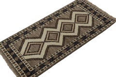 Vintage Gabbeh Tribal Runner in Gray with Beige-Brown by Rug & Kilim