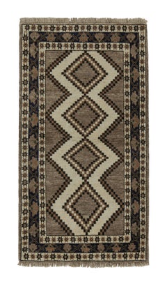 Used Gabbeh Tribal Runner in Gray with Beige-Brown by Rug & Kilim