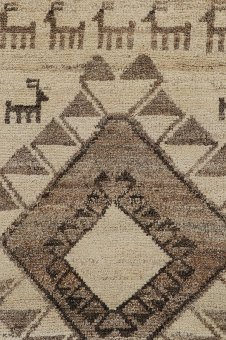 Vintage Gabbeh Tribal Runner in Grey and Brown Pictorial Patterns by ...