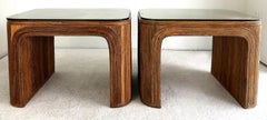 Vintage Gabriella Crespi Style Pencil Reed Side Tables, a Pair