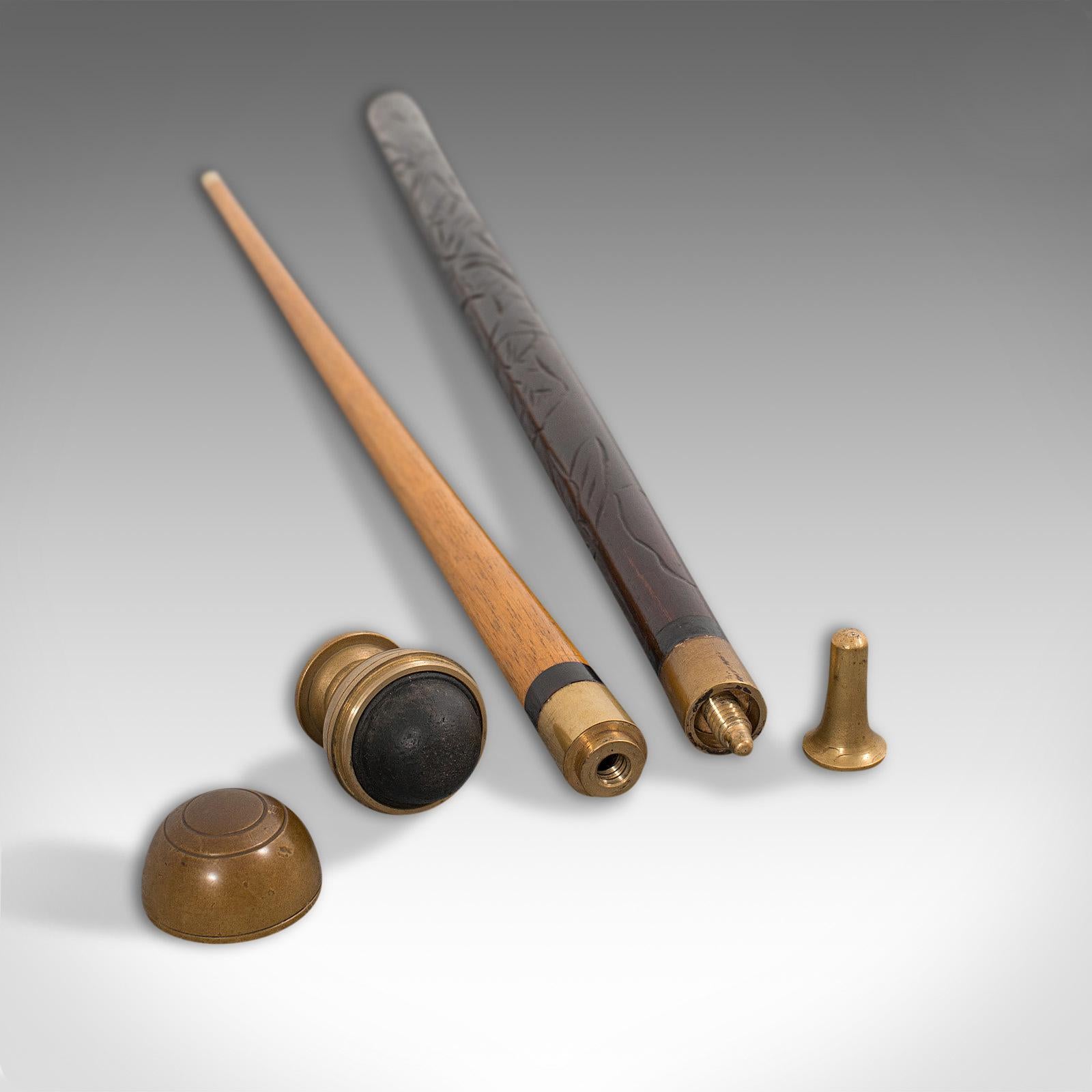 Vintage Gadget Cane, Continental, Hardwood, Walking Stick, Snooker Cue 5