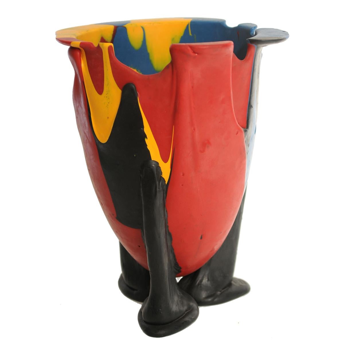 Italian Vintage Gaetano Pesce Amazonia L Vase Resin Yellow Red Blue Black