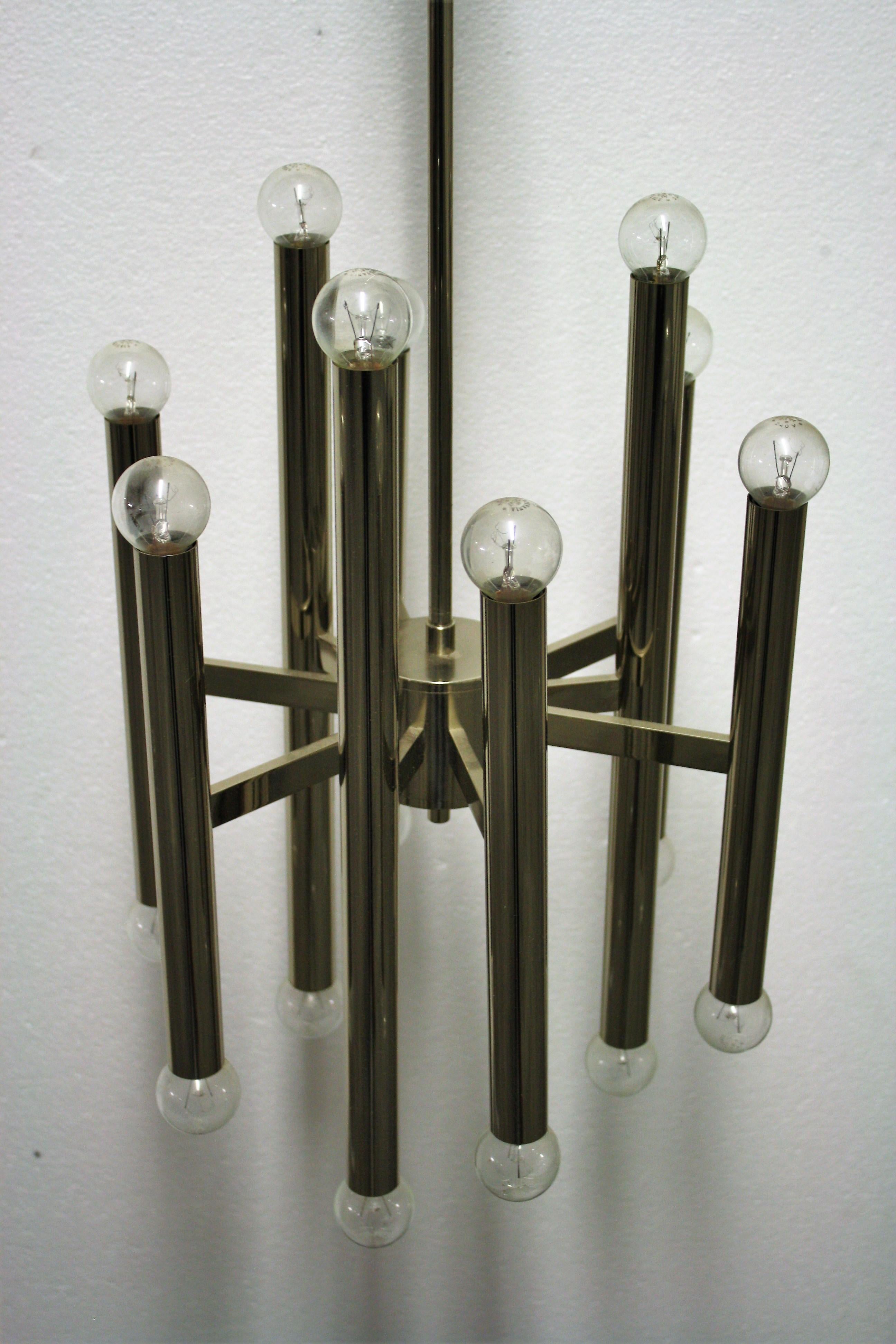 Vintage Gaetano Sciolari Candle Chandelier Made from Chrome, 1970s 2