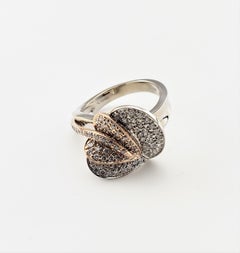 14 Karat Rose and White Gold Diamond Ring