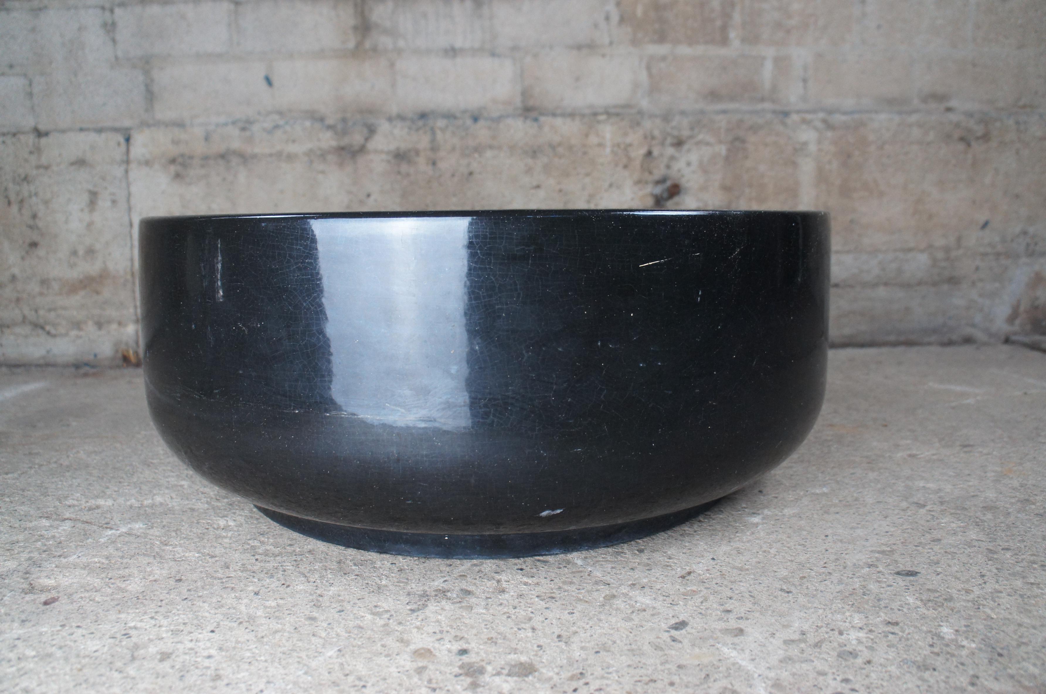 Vintage Gainey California Pottery Oversized Glazed Ceramic Tire Planter Bowl For Sale 1