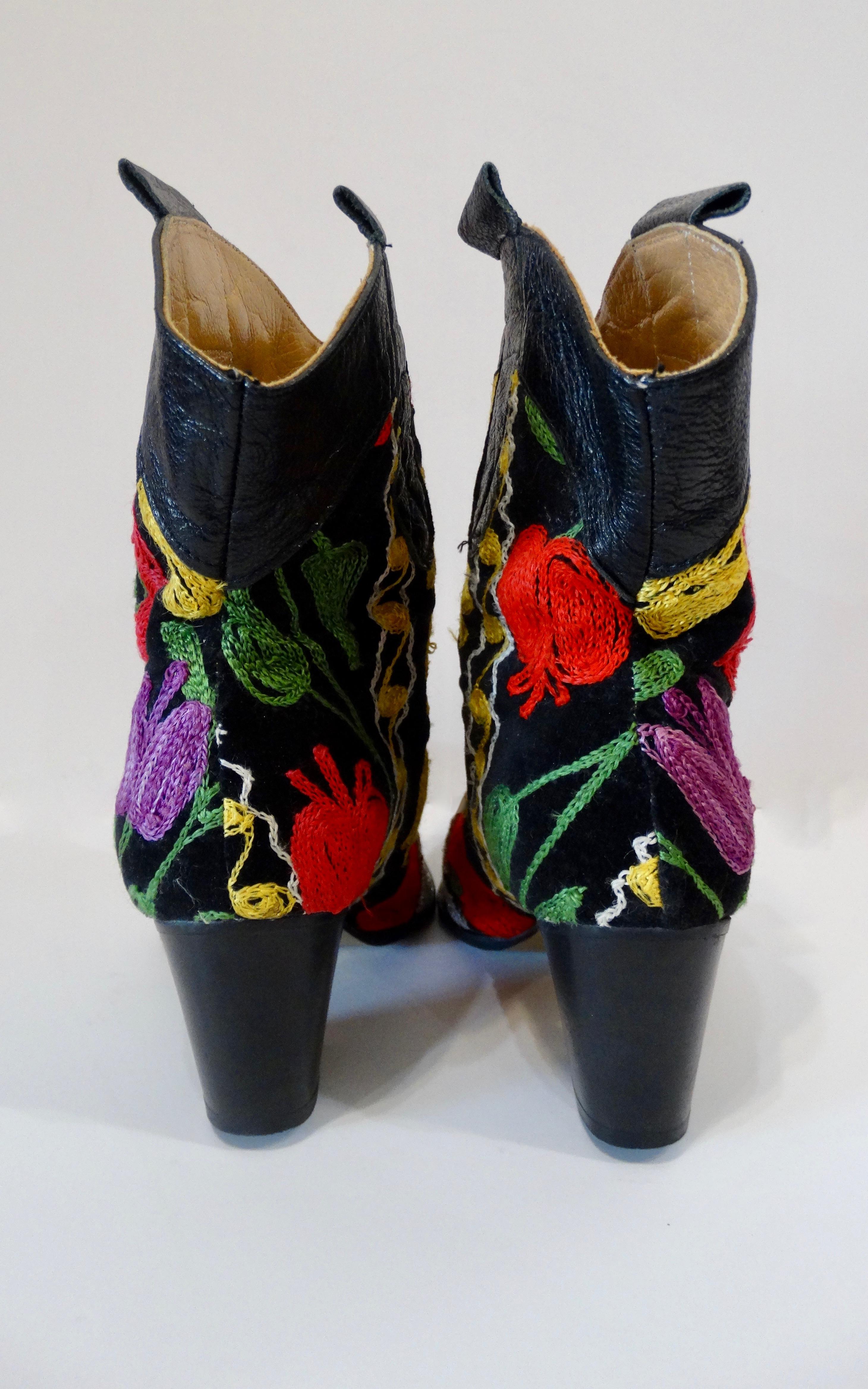 Galeri Cengiz Floral Embroidered Cowboy Booties For Sale at 1stDibs ...