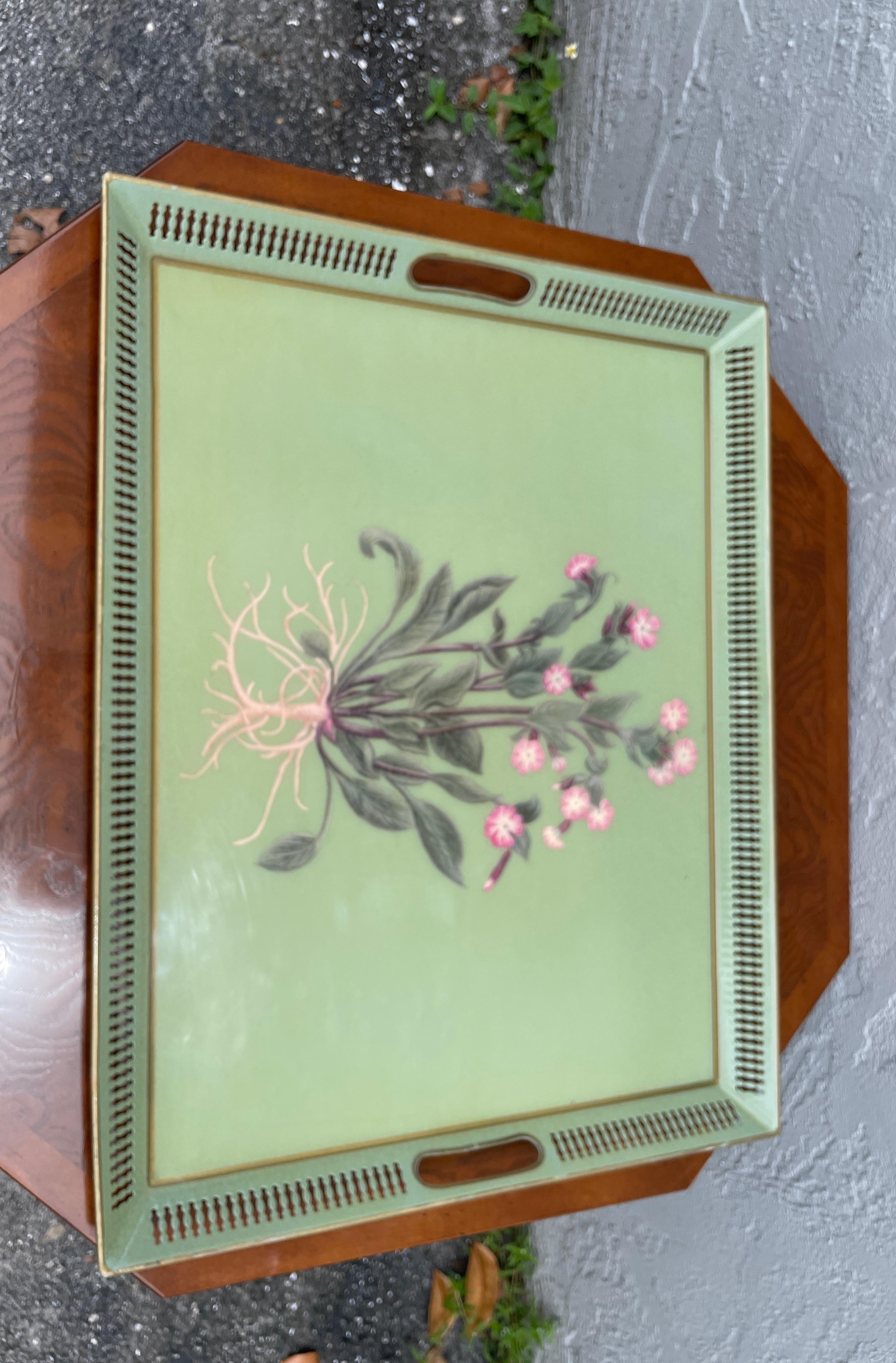 Tôle Vintage Galleried Tole Serving Tray
