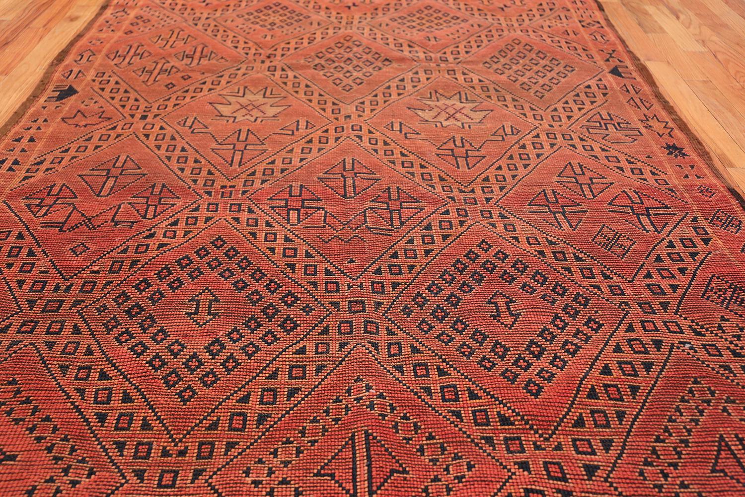 20th Century Vintage Gallery Size Double Sided Red Berber Moroccan Rug. Size: 6' x 12' 4