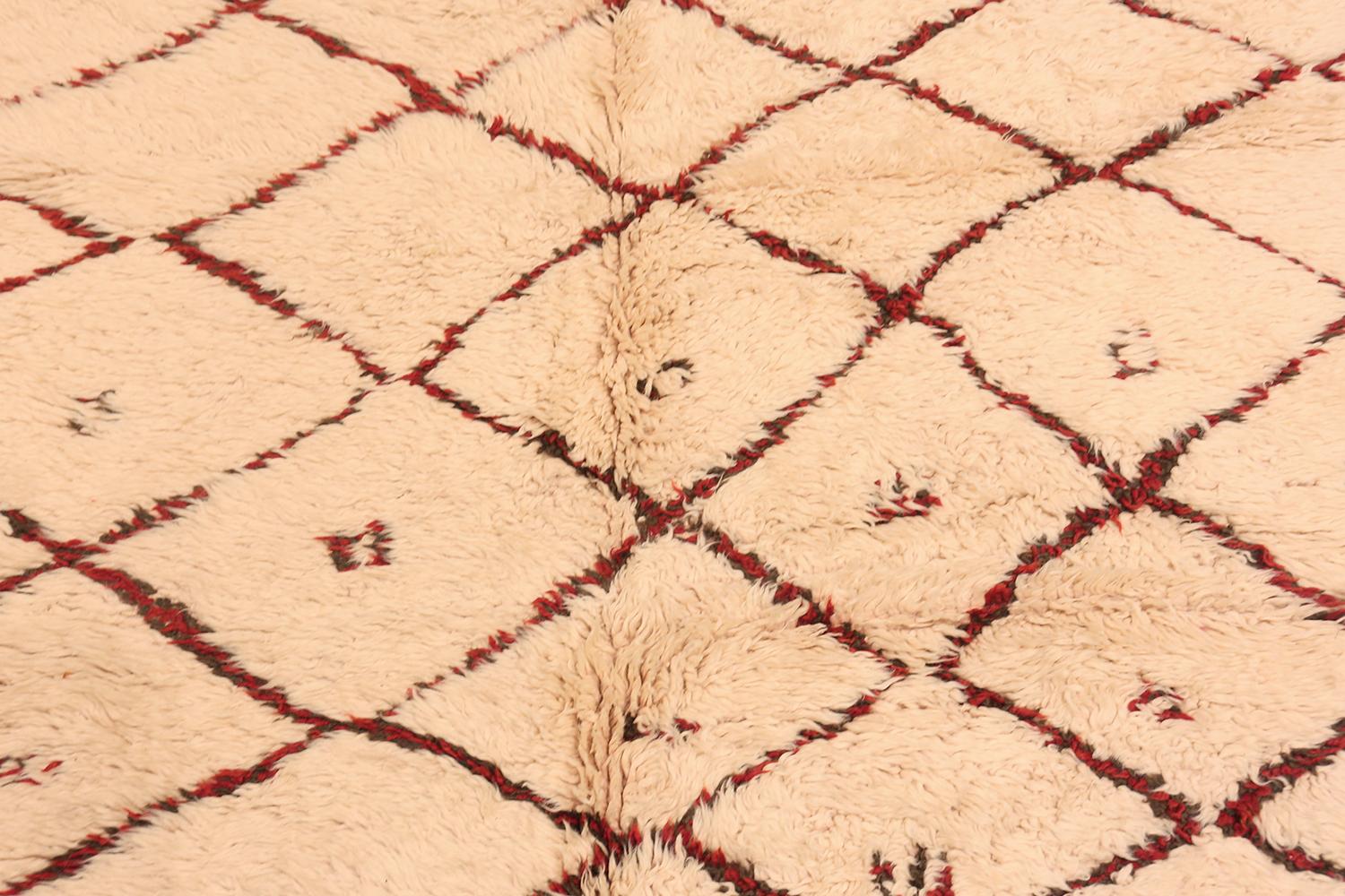 Beautiful vintage gallery size Moroccan Berber rug, country of origin: Morocco, date circa mid-20th century. Size: 6 ft. 6 in x 16 ft. 7 in (1.98 m x 5.05 m). This vintage mid-20th century Moroccan rug is a breathtaking piece and a rare find. The