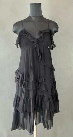 Vintage Galliano Black Ruffle Dress