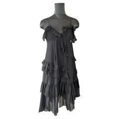 Vintage Galliano Black Ruffle Dress