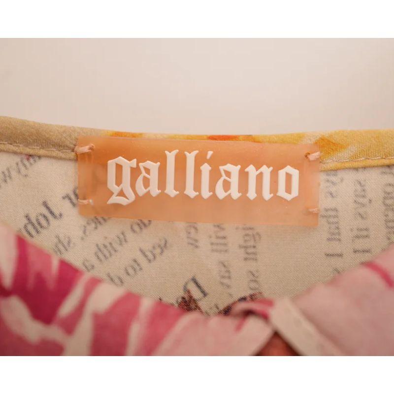 Women's Vintage Galliano Newspaper Print Silk Floaty Cocktail Dress