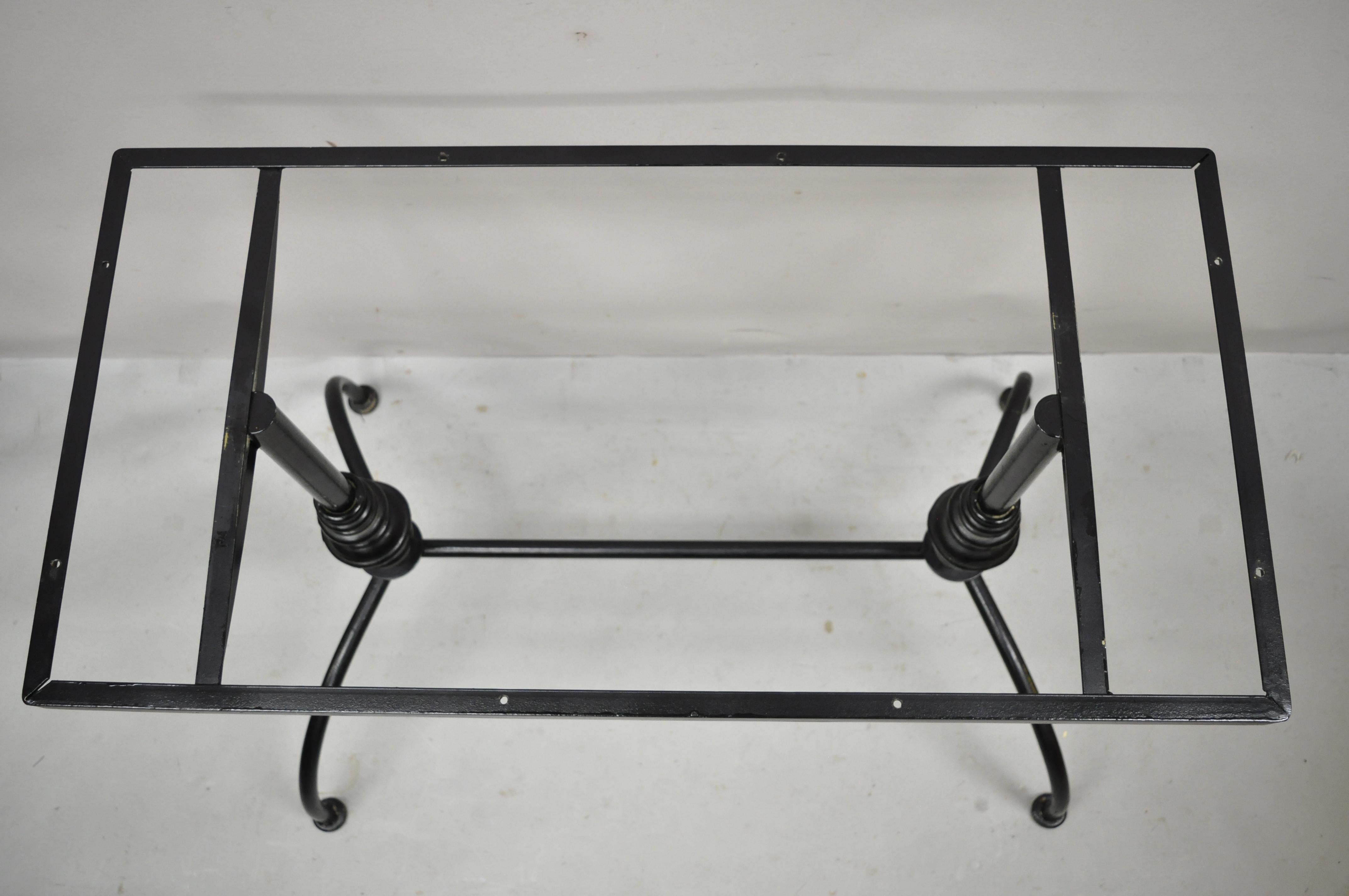 Vintage Gallo French Style Black Wrought Iron Pastry Dining Table Desk Base 3
