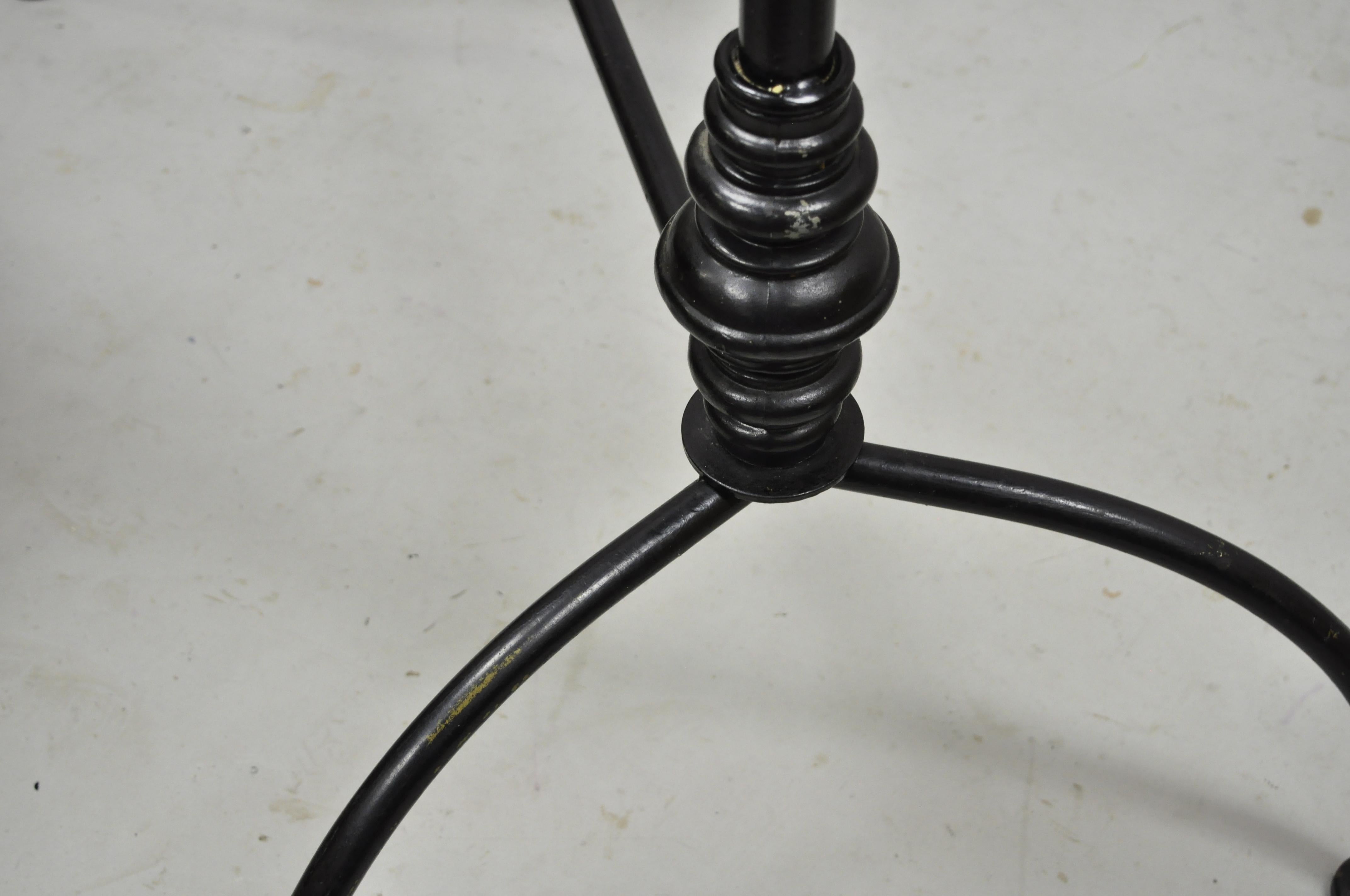 Vintage Gallo French Style Black Wrought Iron Pastry Dining Table Desk Base 4