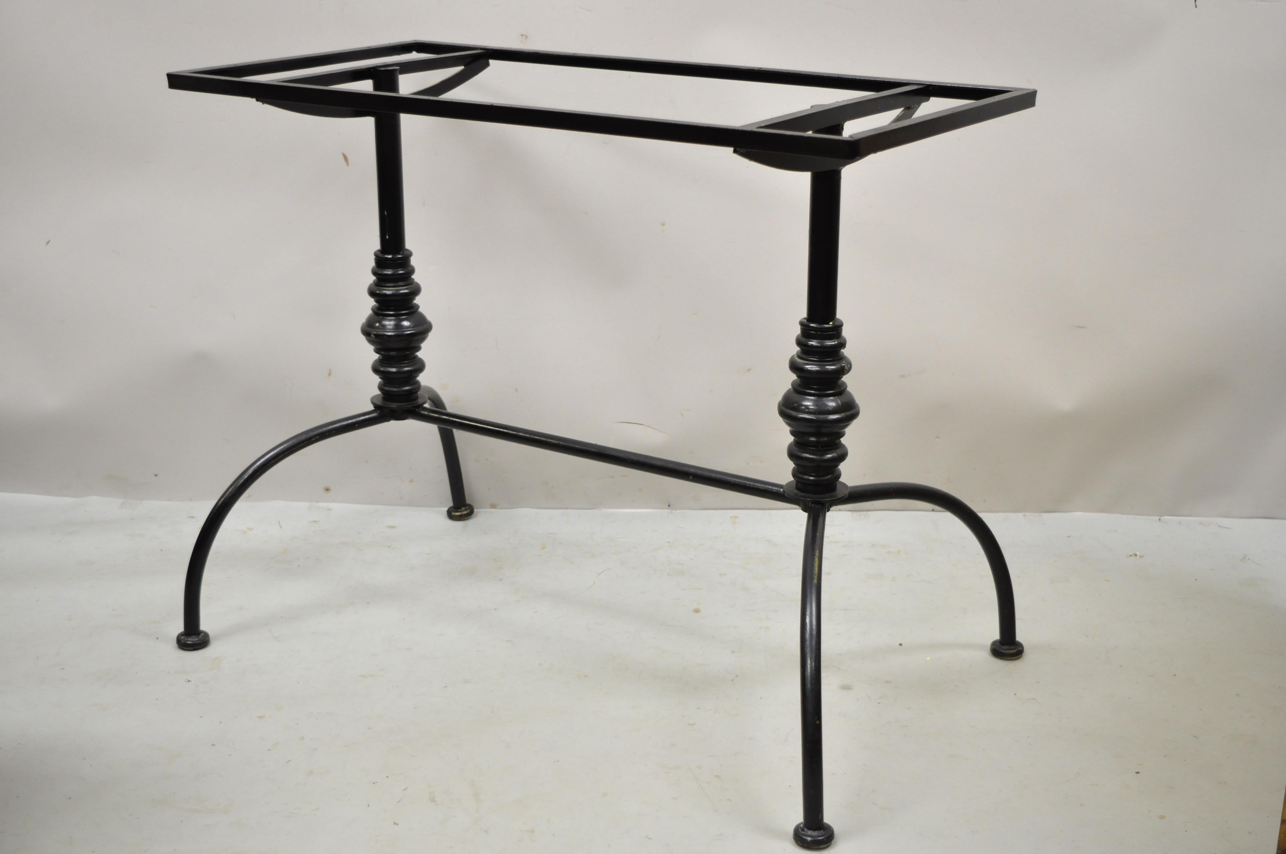 Vintage Gallo French Style Black Wrought Iron Pastry Dining Table Desk Base 5