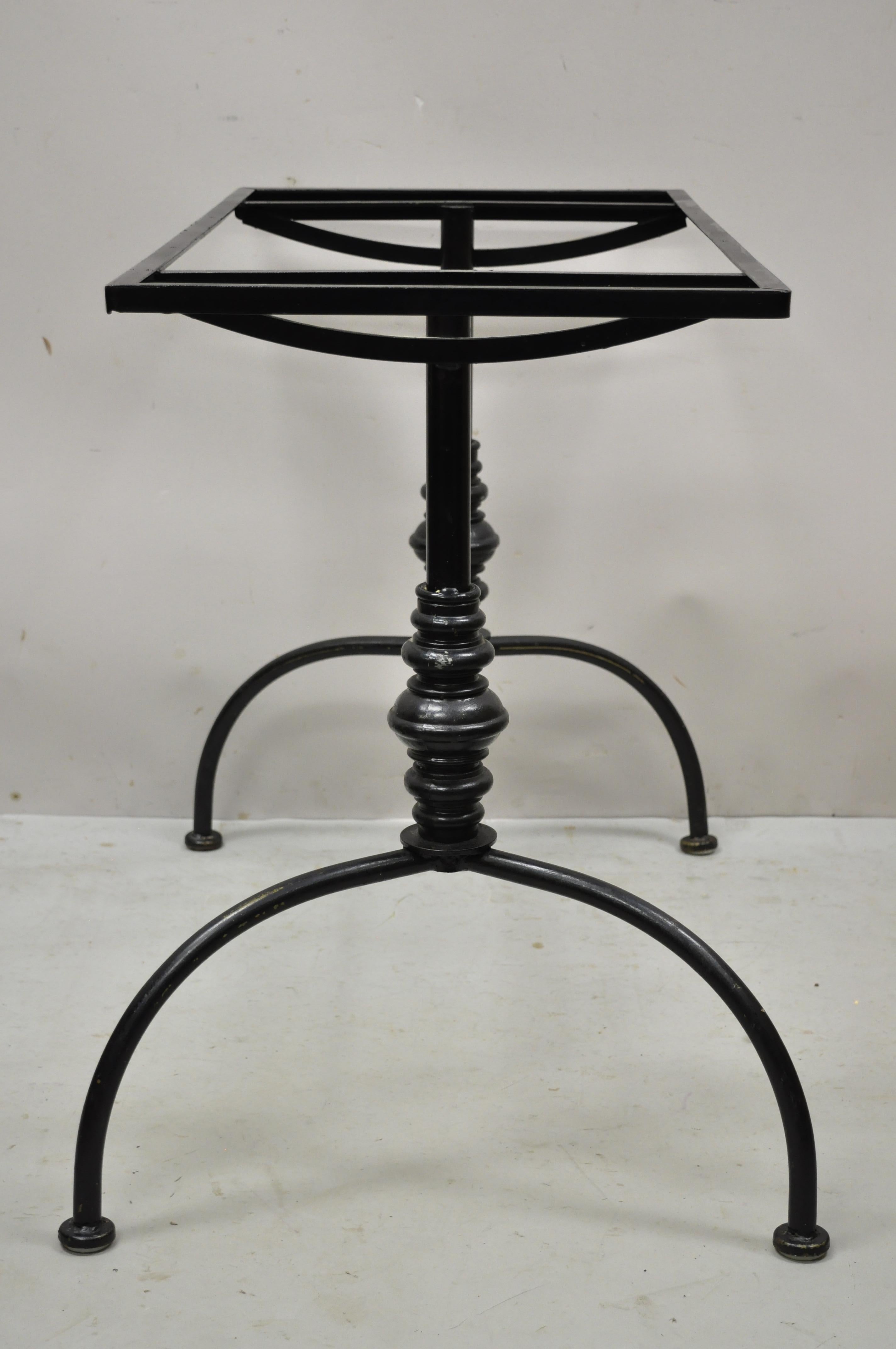 Mid-Century Modern Vintage Gallo French Style Black Wrought Iron Pastry Dining Table Desk Base
