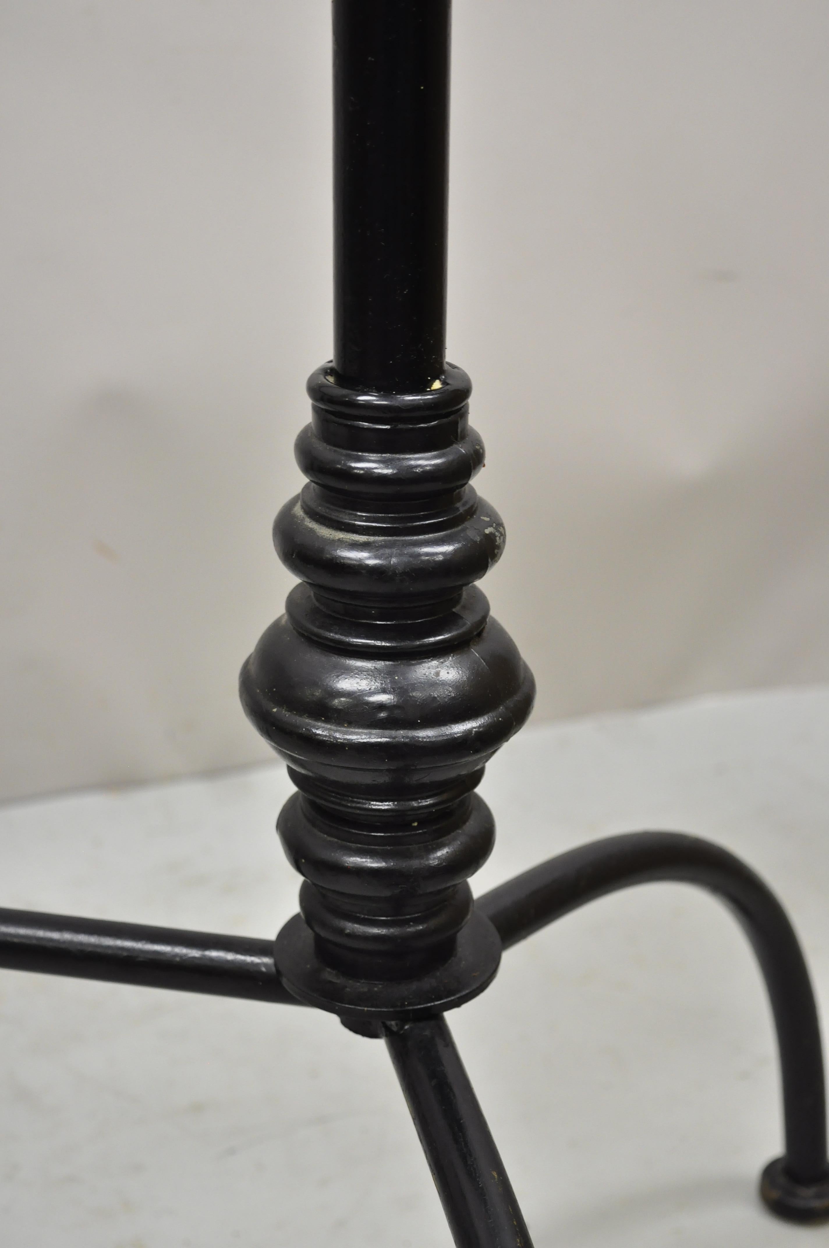 North American Vintage Gallo French Style Black Wrought Iron Pastry Dining Table Desk Base