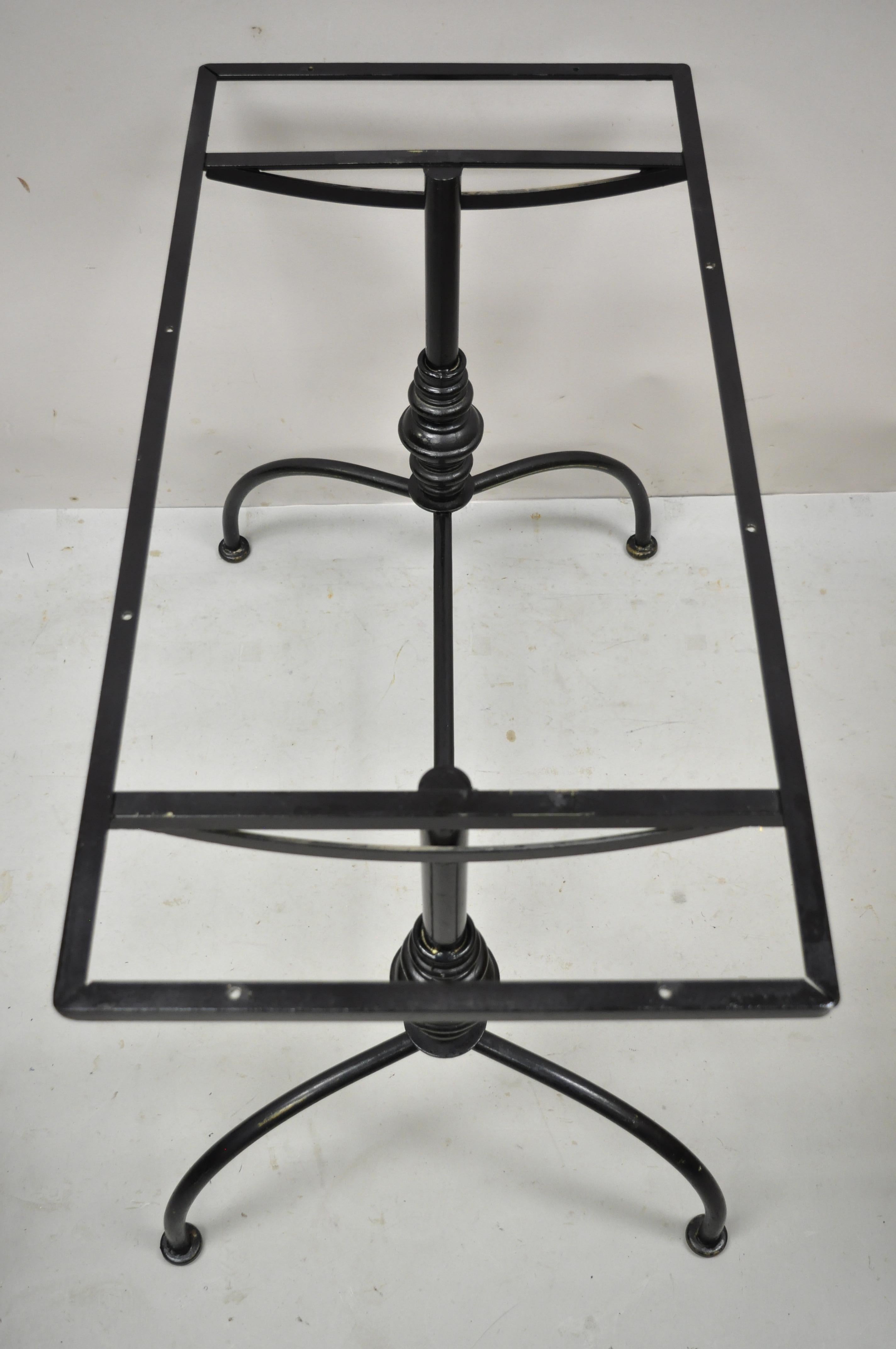 Vintage Gallo French Style Black Wrought Iron Pastry Dining Table Desk Base In Good Condition In Philadelphia, PA
