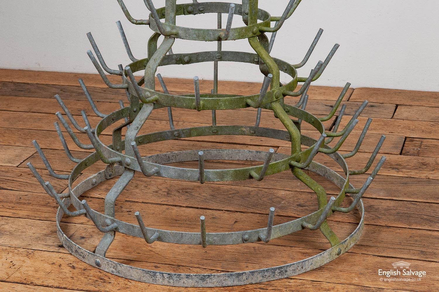 Vintage Galvanised Metal Bottle Dryer Stand, 20th Century In Good Condition For Sale In London, GB