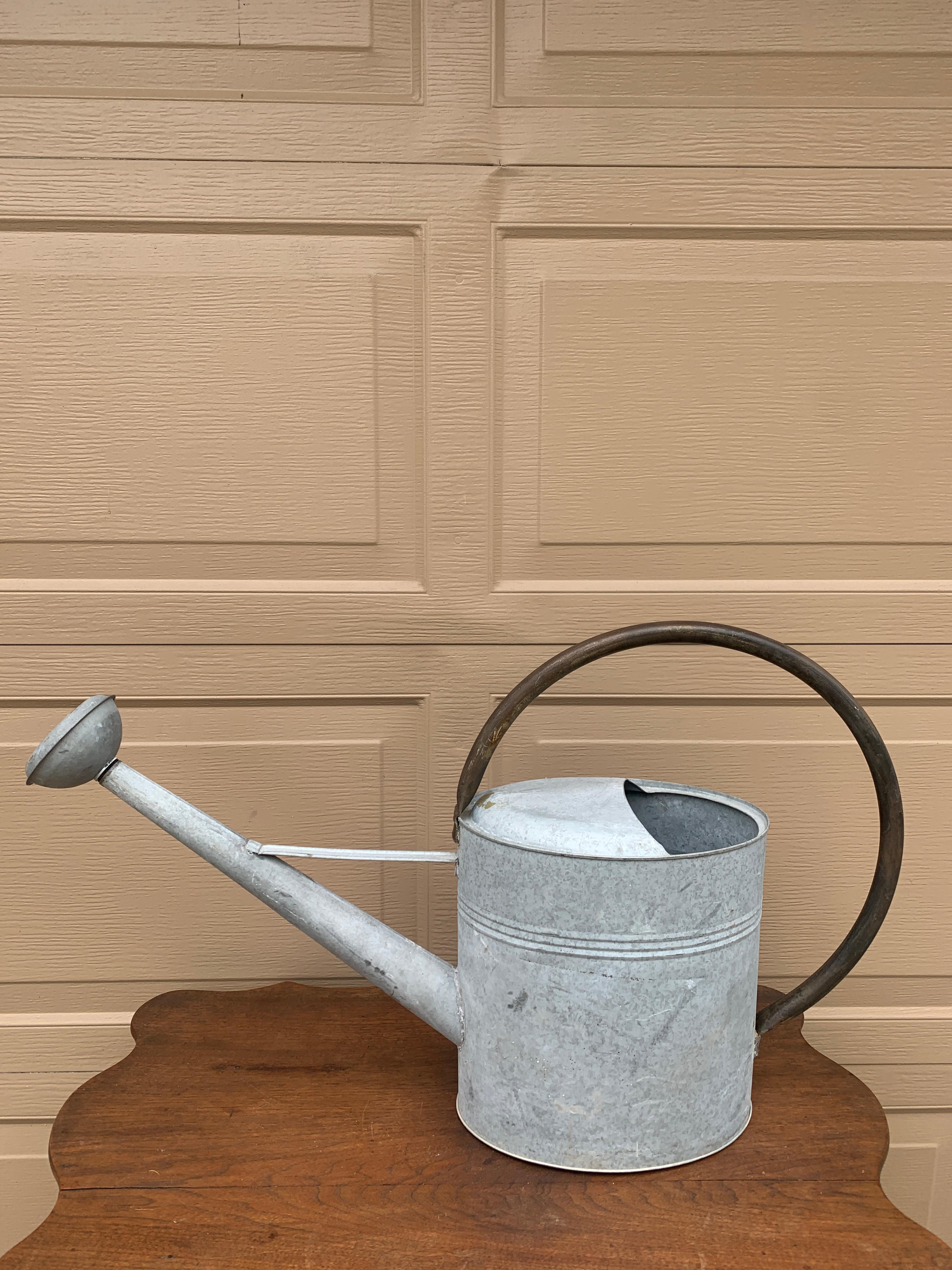 Vintage Galvanized Steel and Copper Garden Watering Can, Circa 1940s 4