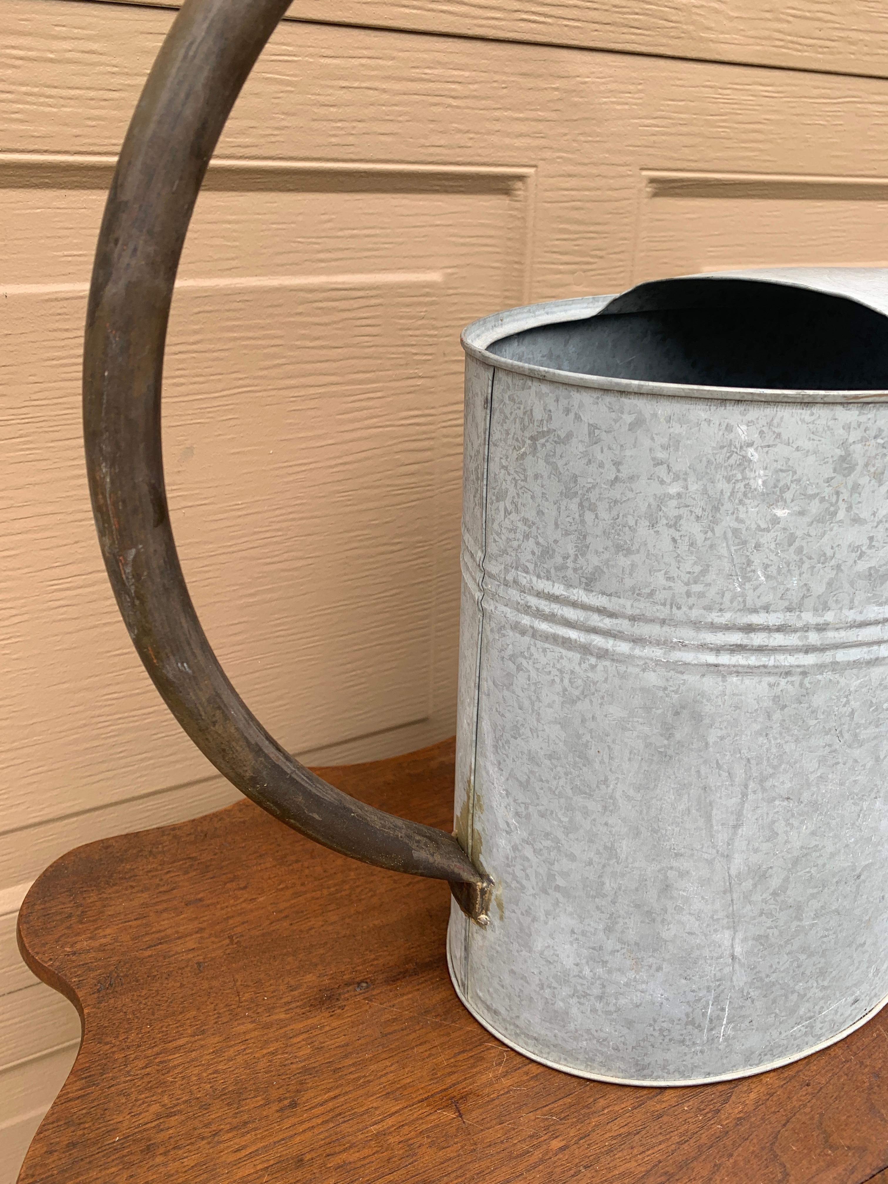 Vintage Galvanized Steel and Copper Garden Watering Can, Circa 1940s 3