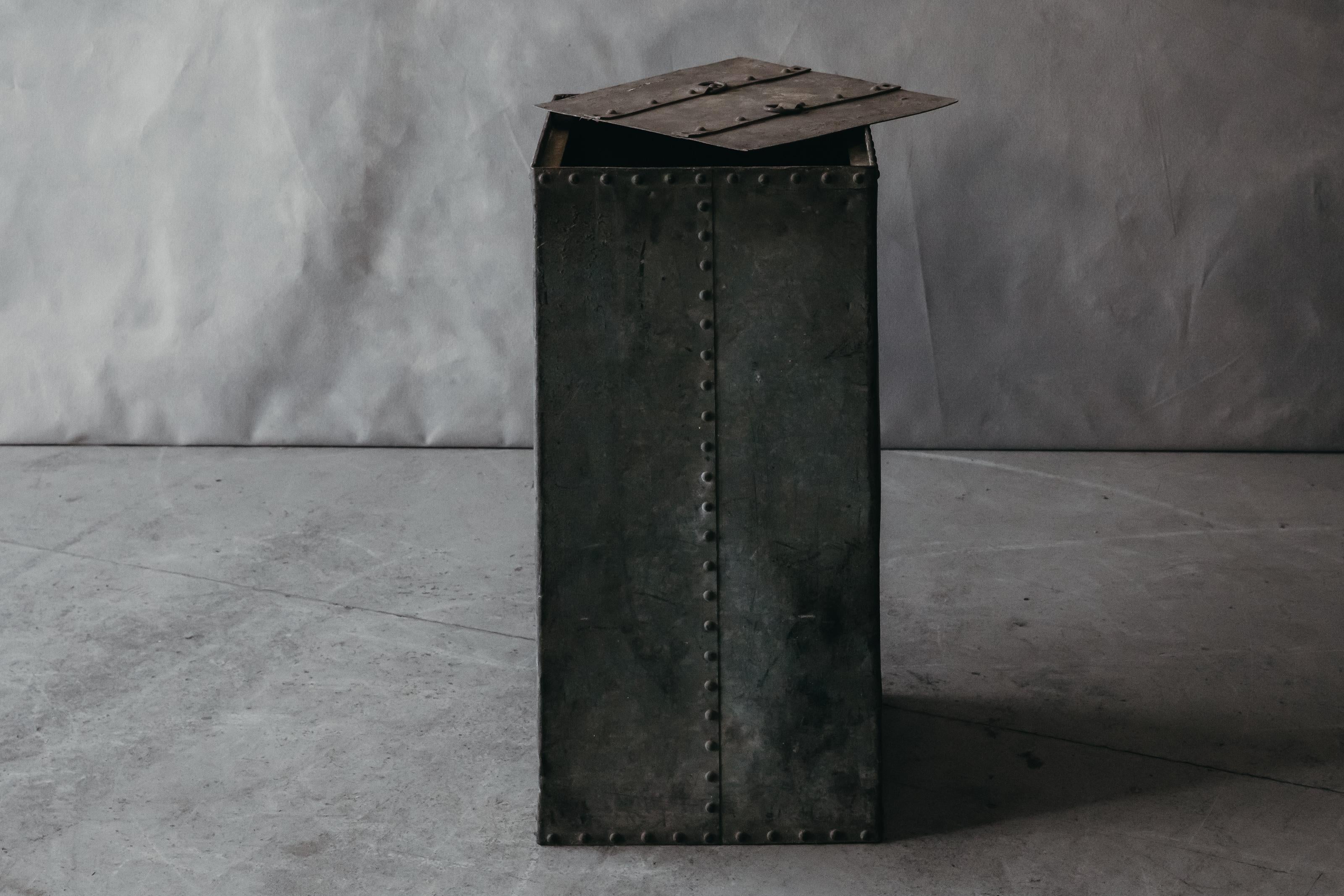 European Vintage Galvanized Storage Bin From France, Circa 1940