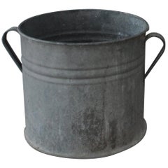 Vintage Galvanized Zinc Planter, 1950s