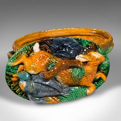 Vintage Game Pie Dish, English, Ceramic, Decorative, Pastry, Baking, Mid Century