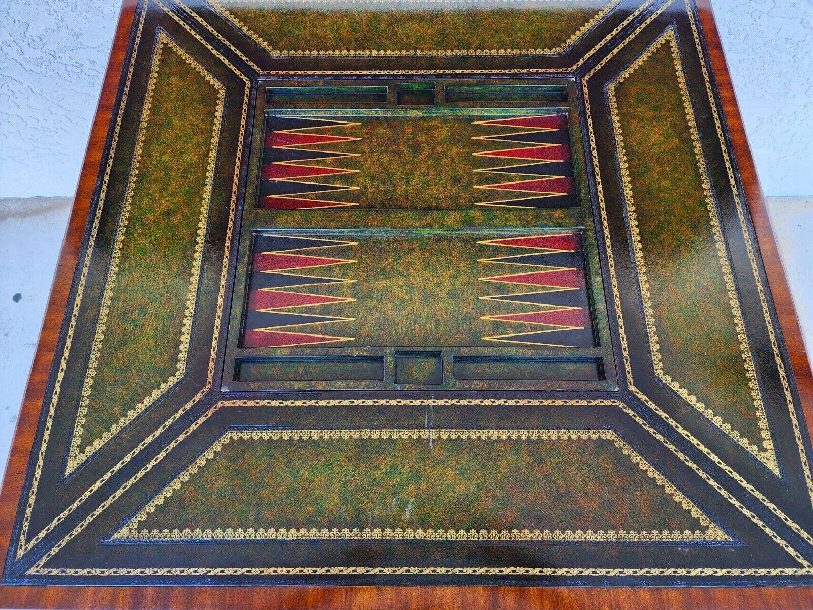 For FULL item description click on CONTINUE READING at the bottom of this page.

Offering one of our recent palm beach estate fine furniture acquisitions of a
vintage 1980s game table by Maitland Smith
Featuring a reversible Chess and Backgammon