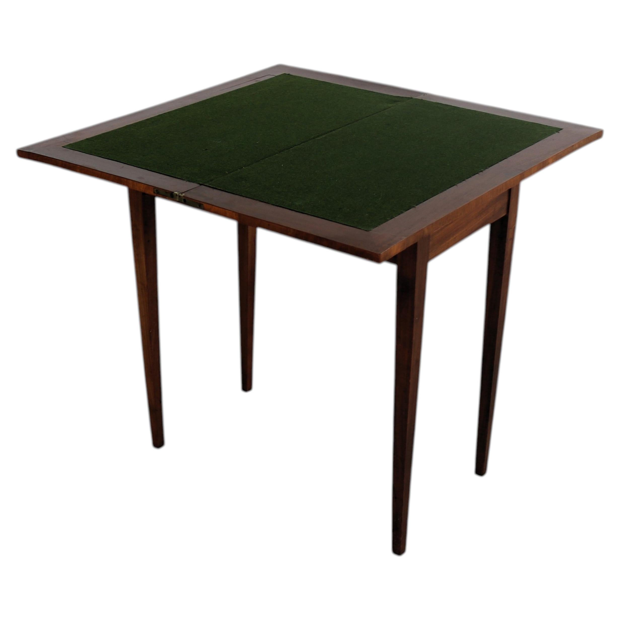 Vintage 1950s Game Table, Foldable Wood and Fabric, Netherlands