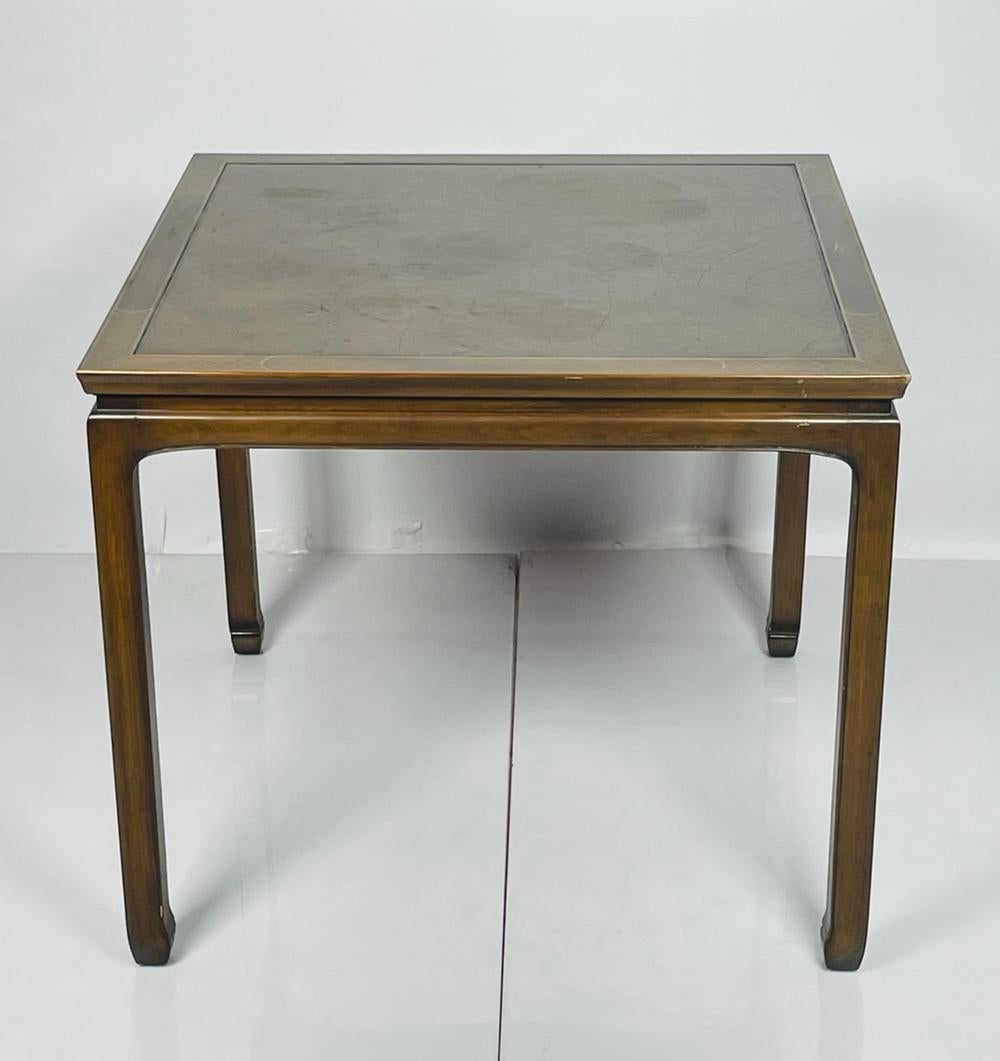 North American Vintage Game Table With Leather Top by Baker Furniture 