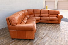 Vintage Gamma Arredamenti Italian Leather Sectional Sofa  Modular Corner Sofa