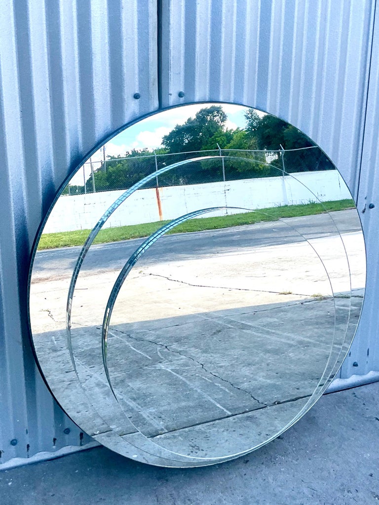 Vintage Gampel-Stoll Tri Ring Stacked Mirror For Sale 2