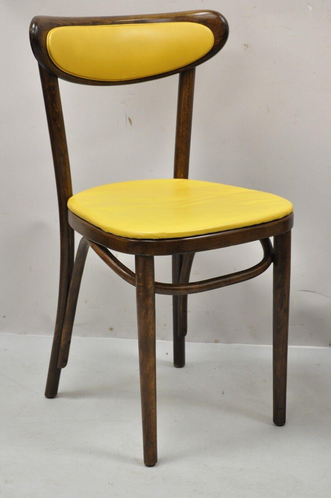 Vintage GAR Products Yellow Bentwood Ice Cream Parlor Side Chair, a Pair For Sale 2