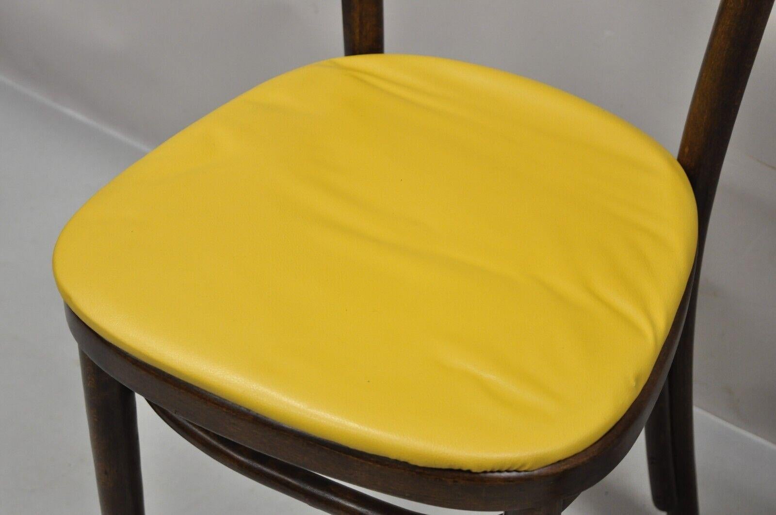 Mid-Century Modern Vintage GAR Products Yellow Bentwood Ice Cream Parlor Side Chair, a Pair For Sale