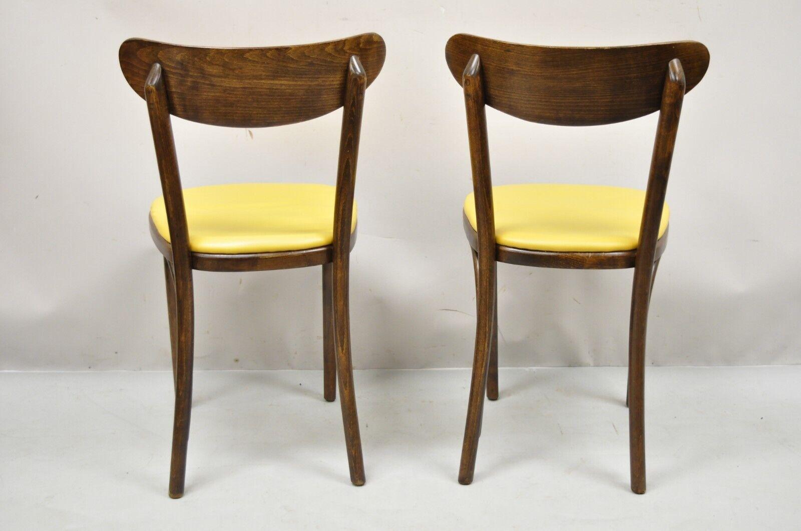 20th Century Vintage GAR Products Yellow Bentwood Ice Cream Parlor Side Chair, a Pair For Sale