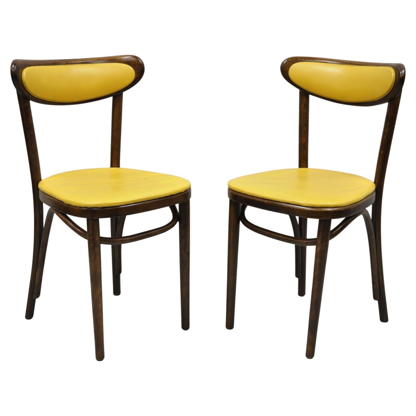 Vintage GAR Products Yellow Bentwood Ice Cream Parlor Side Chair, a Pair For Sale