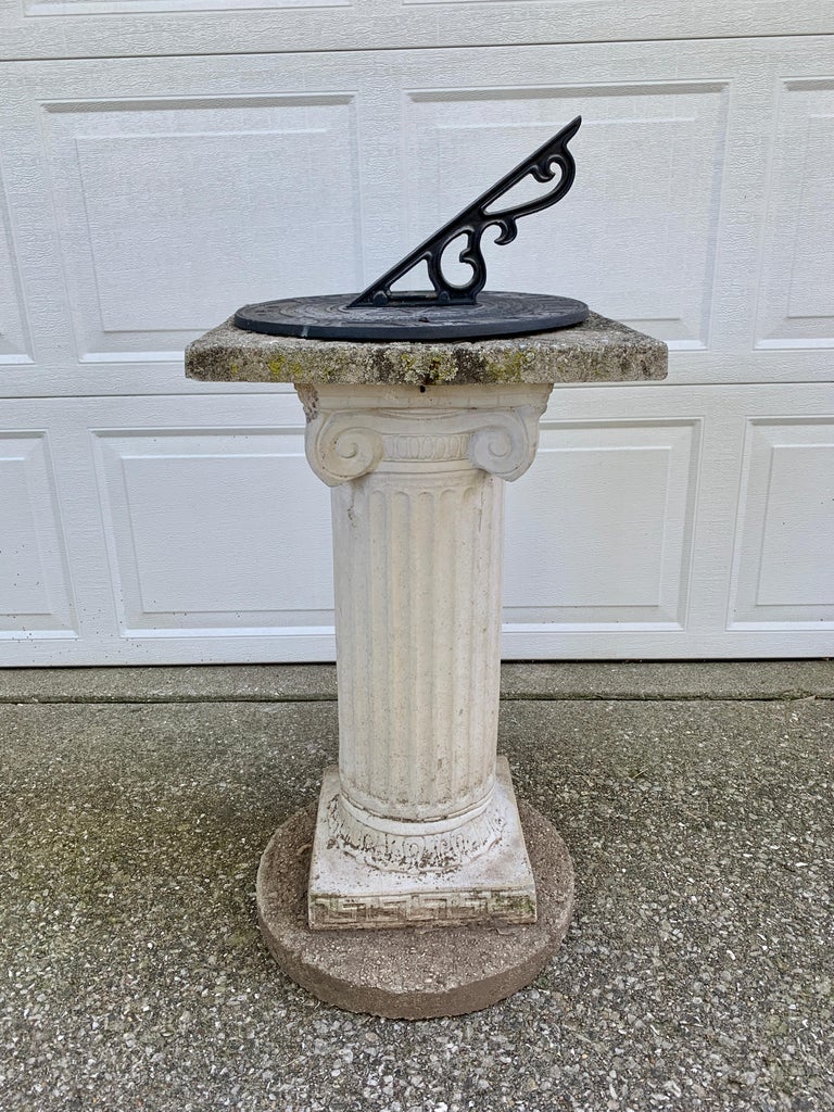 Vintage Garden Armillary Sundial on Cast Corinthian Column Pedestal For ...